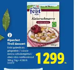 Lidl Alpenfest Tiroli desszert ajánlat