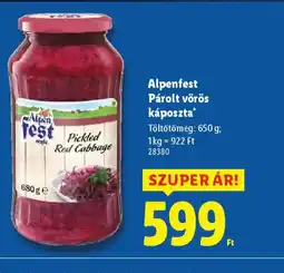 Lidl Alpenfest Párolt vörös káposzta ajánlat