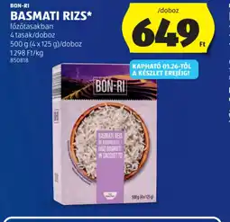 ALDI BON-RI BASMATI RIZS ajánlat