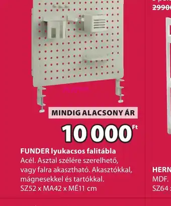 JYSK FUNDER lyukacsos falitábla ajánlat
