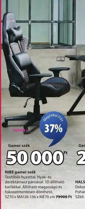 JYSK NIBE gamer szék ajánlat