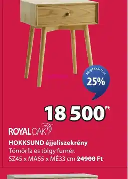 JYSK ROYAL OAK HOKKSUND éjjeliszekrény ajánlat