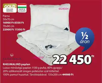 JYSK billerbeck RHEUMALIND paplan ajánlat