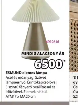 JYSK ESMUND elemes lámpa ajánlat