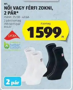 ALDI Női vagy férfi zokni, 2 pár ajánlat