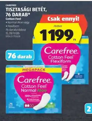 ALDI Carefree Tisztasági Betét, 76 Darab ajánlat