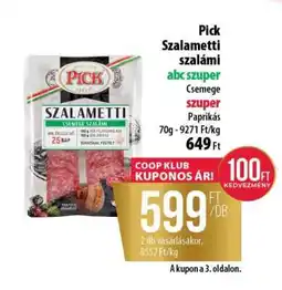 Coop Pick Szalametti szalámi ajánlat