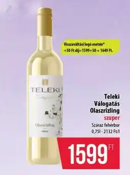 Coop TELEKI Válogatás Olaszrizling ajánlat