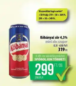 Coop Kőbányai sör 4,3% ajánlat