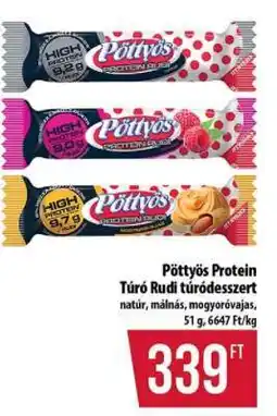 Coop Pöttyös Protein Túró Rudi túródesszert ajánlat