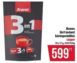 Coop Bravos 3in1 instant kávéspecialitás ajánlat