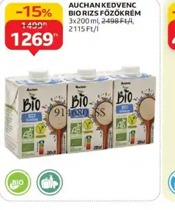 Auchan AUCHAN BIO RIZS FŐZŐKRÉM ajánlat