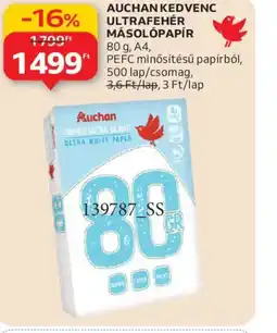 Auchan AUCHAN ULTRAFEHÉR MÁSOLPAPÍR ajánlat