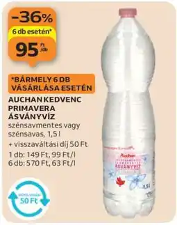 Auchan Auchan Kedvenc Primavera Ásványvíz ajánlat