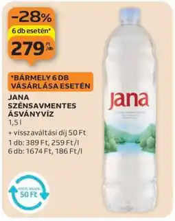 Auchan Jana szénsavmentes ásványvíz ajánlat