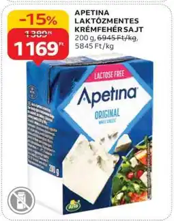 Auchan APETINA LAKTÓZMENTES KRÉMFEHÉR SAJT ajánlat
