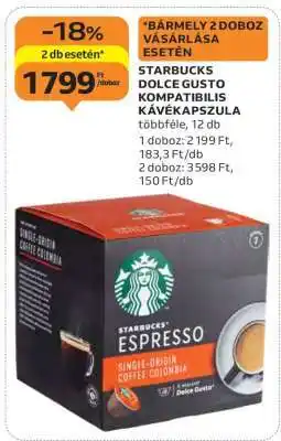 Auchan Starbucks Dolce Gusto Kompatibilis Kávékapszula ajánlat