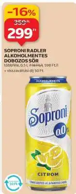 Auchan Soproni Radler Alkoholmentes Dobozos Sör ajánlat