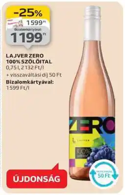 Auchan LAJVER ZERO 100% SZŐLŐLÉITAL ajánlat