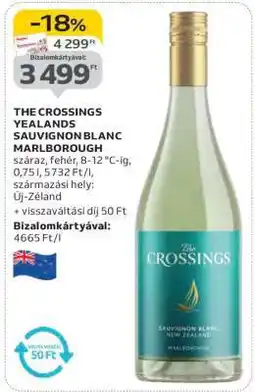 Auchan THE CROSSINGS YEALANDS SAUVIGNON BLANC MARLBOROUGH ajánlat