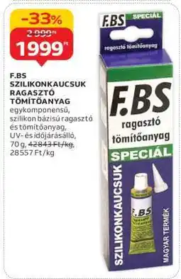 Auchan F.BS SZILIKONKAUCSUK RAGASZTÓ TÖMÍTŐANYAG ajánlat