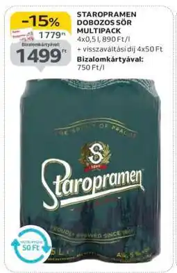 Auchan Staropramen Dobozos Sör Multipack ajánlat