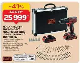 Auchan BLACK+DECKER BCDCD18BAFC AKKUMULÁTOROS FÚRÓ-CSAVAROZÓ KOFFERBEN ajánlat
