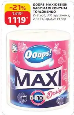 Auchan OOOPS! MAXI DESIGN VAGY MAXI KONYHAI TÖRLŐKENDŐ ajánlat
