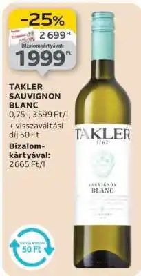 Auchan TAKLER SAUVIGNON BLANC ajánlat