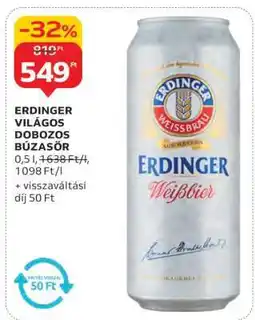 Auchan Erdinger Világos Dobozos Búzasör ajánlat