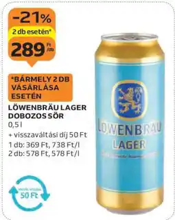 Auchan Löwenbräu Lager Dobozos Sör ajánlat