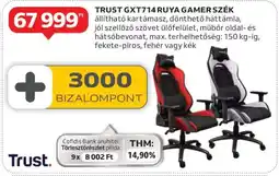 Auchan TRUST GXT714 RUYA GAMER SZÉK ajánlat