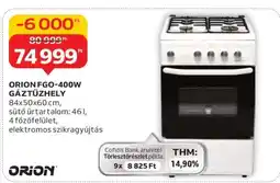 Auchan ORION FGO-400W GÁZTŰZHELY ajánlat