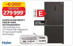 Auchan HAIER HCR3818ENPT SIDE BY SIDE HŰTŐSZEKRÉNY ajánlat