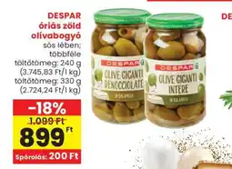 Spar DESPAR óriás zöld olívabogyó ajánlat