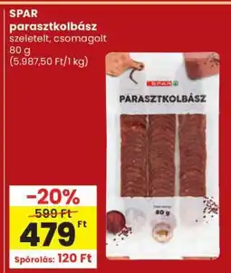 Spar SPAR parasztkolbász ajánlat