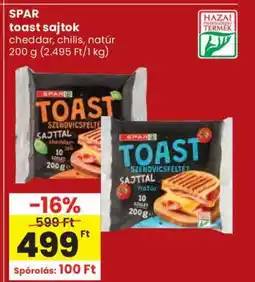 Spar SPAR toast sajtok ajánlat