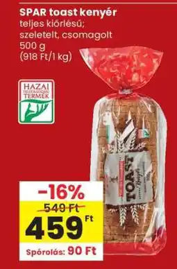 Spar SPAR toast kenyér ajánlat