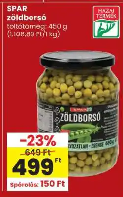 Spar SPAR zöldborsó ajánlat