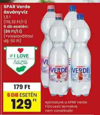 SPAR Verde ásványvíz