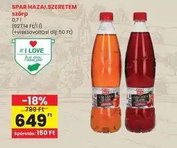 Spar SPAR HAZAI.SZERETEM szörp ajánlat