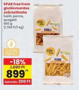Spar SPAR free from gluténmentes száraztészta ajánlat