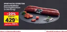 Interspar SPAR HAZAI.SZERETEM parasztkolbász ajánlat
