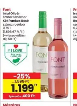 Interspar FONT Irsai Olivér / Kékfrankos Rosé ajánlat