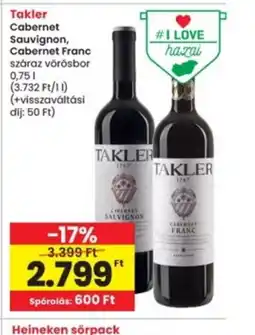 Interspar TAKLER CABERNET VÖRÖSBOR ajánlat