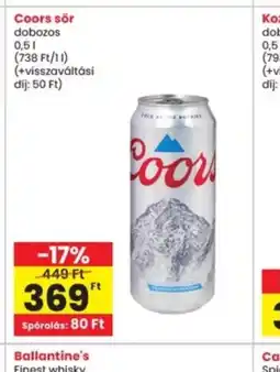 Interspar Coors sör ajánlat