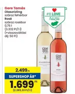 Interspar Gere Tamás Olaszrizling ajánlat