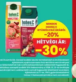 Interspar HOHES C GYÜMÖLCSLÉ ajánlat