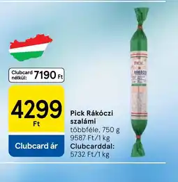 Tesco PICK Rákczi szalámi ajánlat