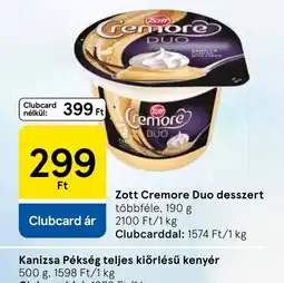 Tesco Zott Cremore Duo desszert ajánlat